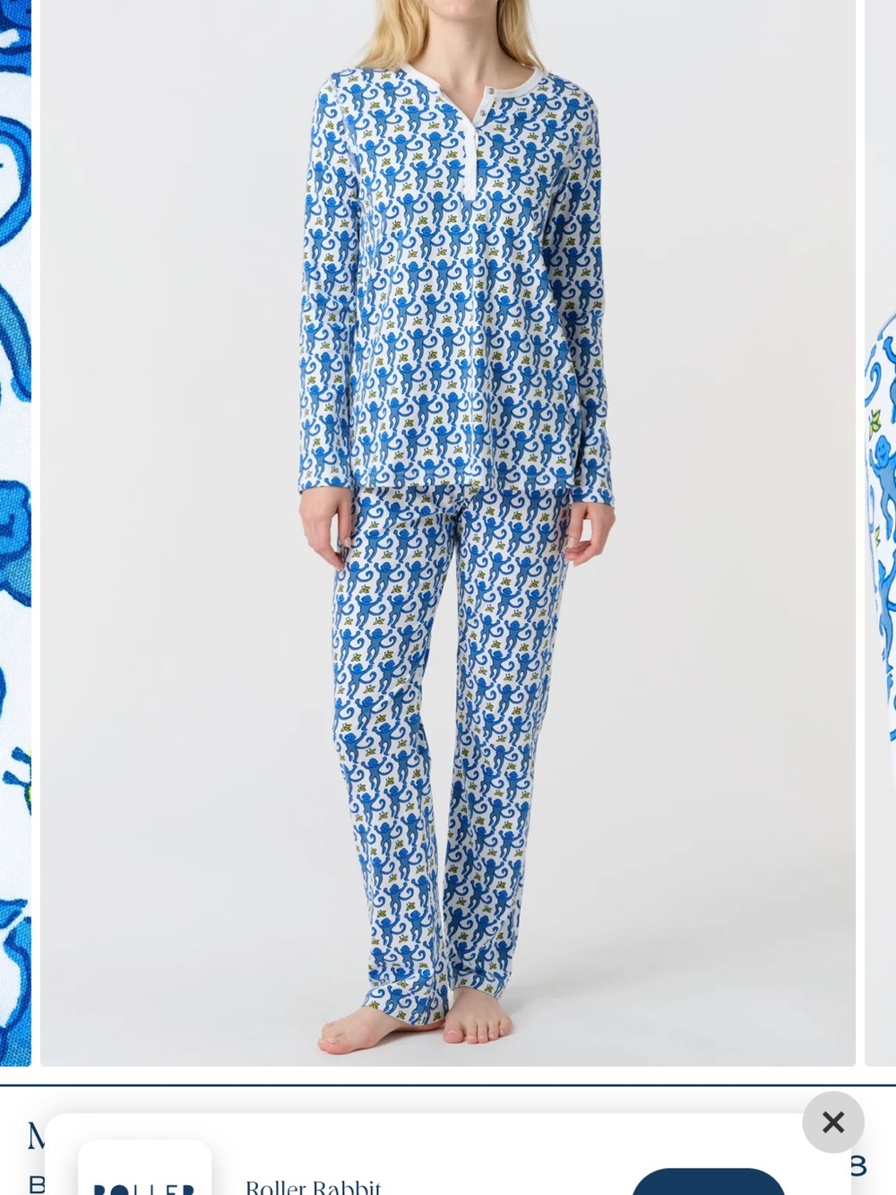 Original Roller Rabbit monkey pjs-ladies M